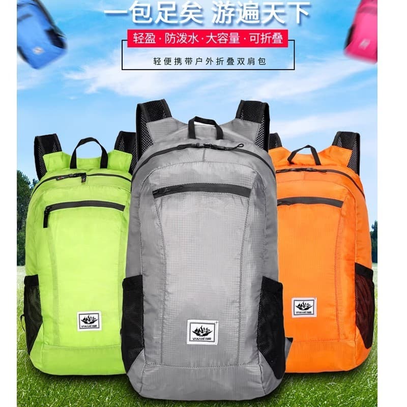 Novos esportes dobrável mochila de armazenamento repelente de água saco de ciclismo portátil mochila de pele caminhadas