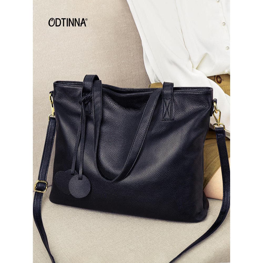 Versão coreana bolsa de couro genuíno feminina 2026 novo estilo moda bolsa mensageiro de um ombro bolsa feminina grande