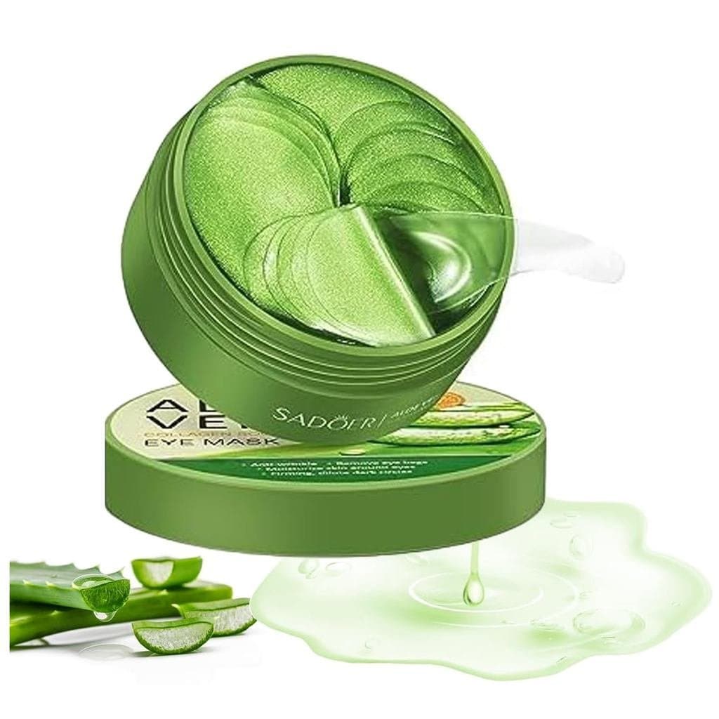 firstfly 60 PCS Máscaras para os Olhos de Aloe Vera, Patches para a Área dos Olhos para Olheiras e Inchaço, Máscara Hidr