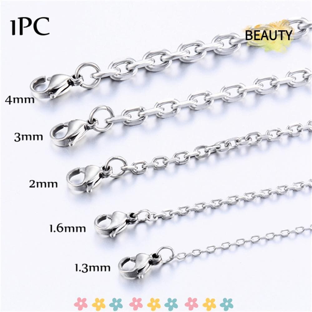 BEAUTYHOMEBR Colar De Aço Inoxidável Cor Prata 1.3 Mm/1.6/2/3/4 Metal Fashion