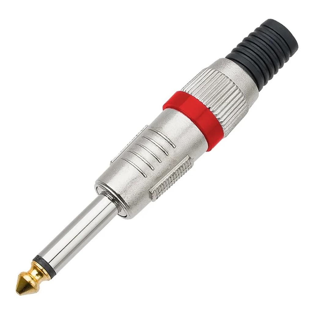 Plug p10 mono metal ponta gold - 6 Peças - TEBERA