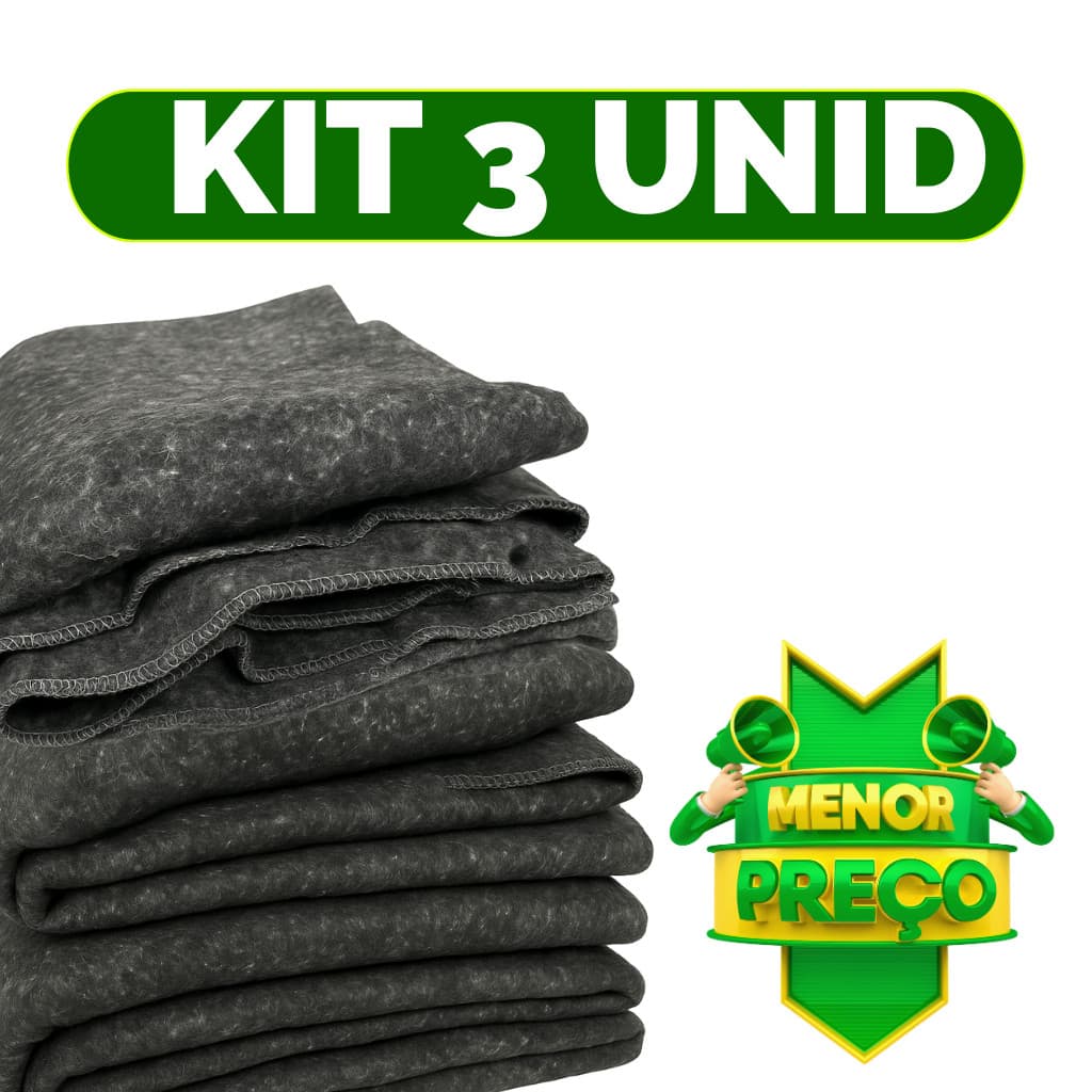 Kit 3 Peças Cobertor Manta Para Doação Grosso Simples Mudança Pet Casal Calorim