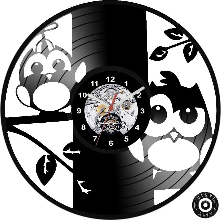 Relógio de Parede Relógio de parede Coruja- Real - cortado - Coruja Relógios de parede 30cm Disco de