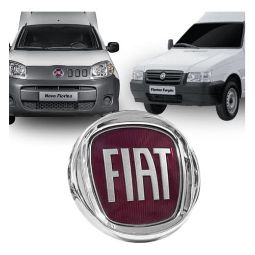Emblema Dianteiro Grade Fiat Fiorino 2011 A 2021 Vermelho