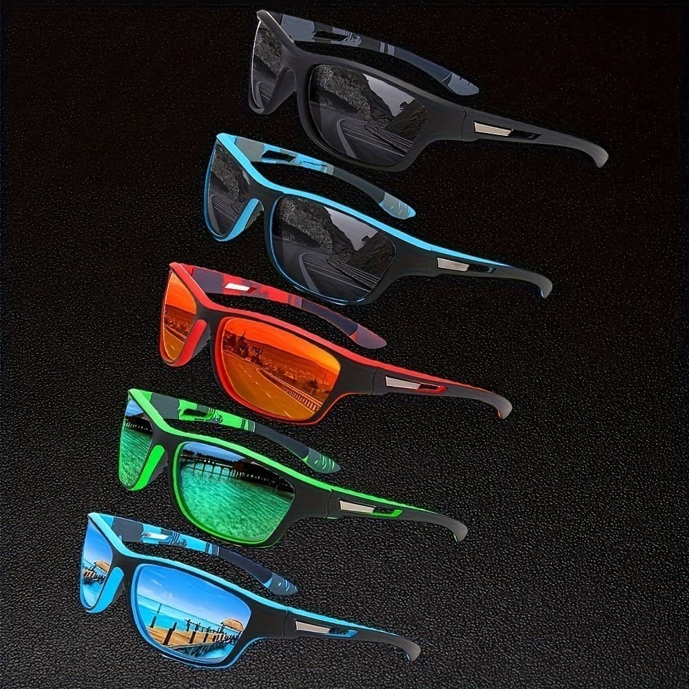 Óculos de Sol Esportivos Polarizados para Homens, Armação de PC, Adequados para Escalada, Pesca, Corrida - Óculos de Sol