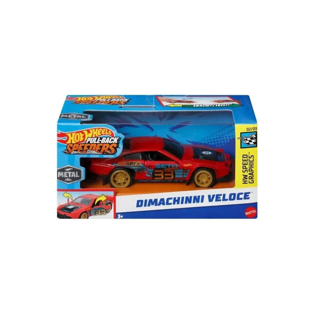 Carrinho Hot Wheels Pull-Back Speeders Metal Dimachinni Veloce Brinquedo Infantil Menino