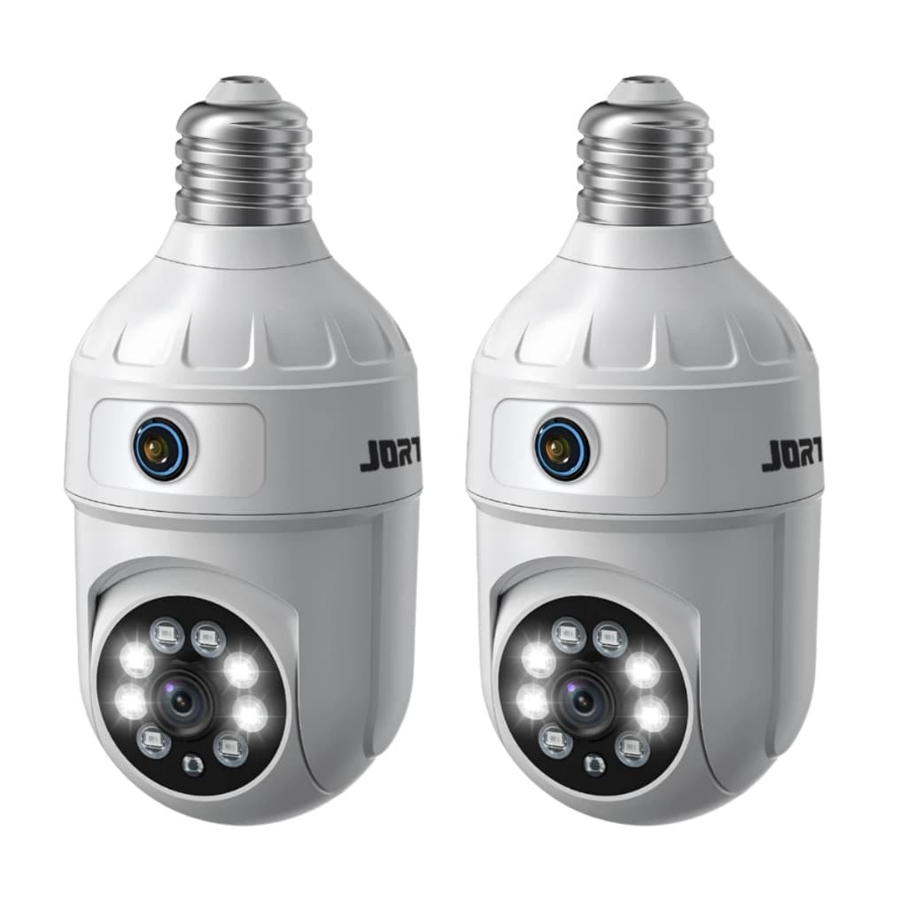 Kit 2 Câmera de Segurança IP Wi-fi Branco Full HD com Lente Dupla e Visão Noturna - com App ICSEE