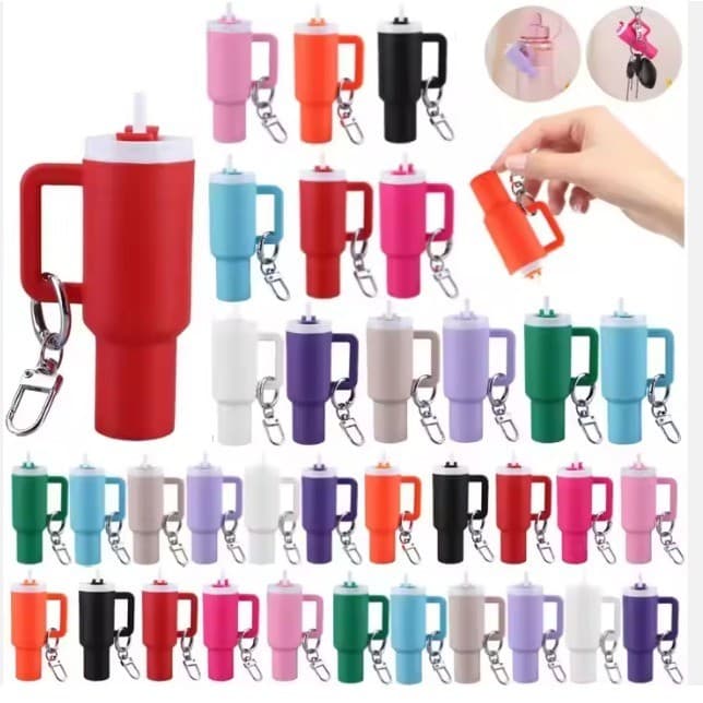 Chaveiro Porta Gloss Balm Mini Copo Feminino para Bolsa Mochila Chaves