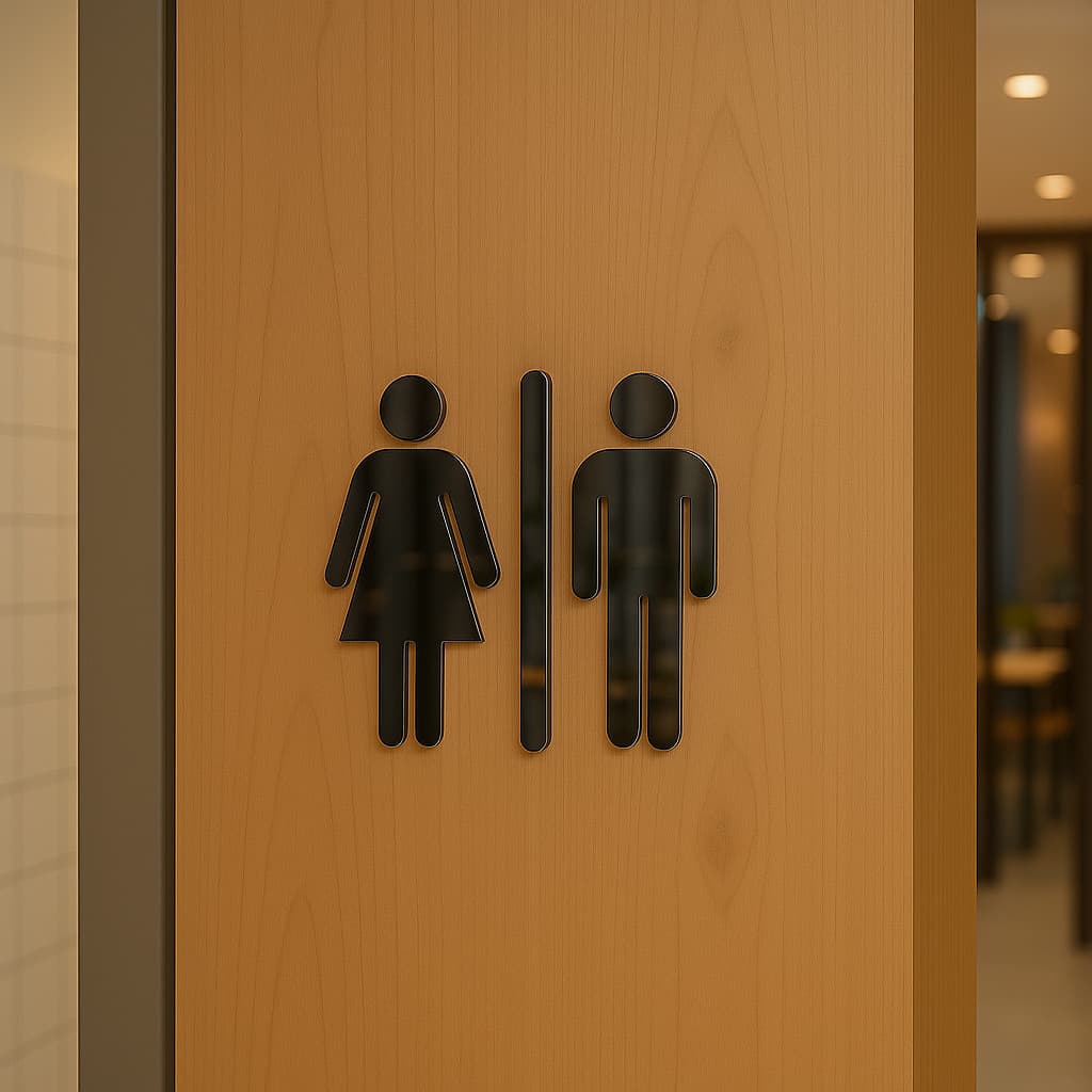 Placa Banheiro em Acrílico Espelhado Sinalização Decorativa