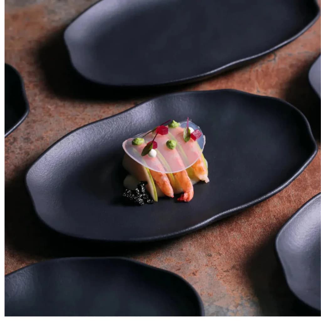 Travessa Oval Rasa Stoneware Preto Matte Porto Brasil