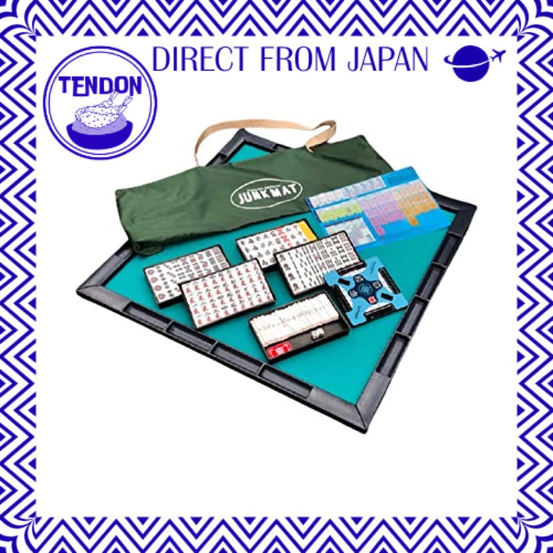 【DIRETO DO JAPÃO】Taio Giken (TAIYO GIKEN) Conjunto de tapete e peças de mahjong Junk Mat com COMPASS & HAYAHAYA