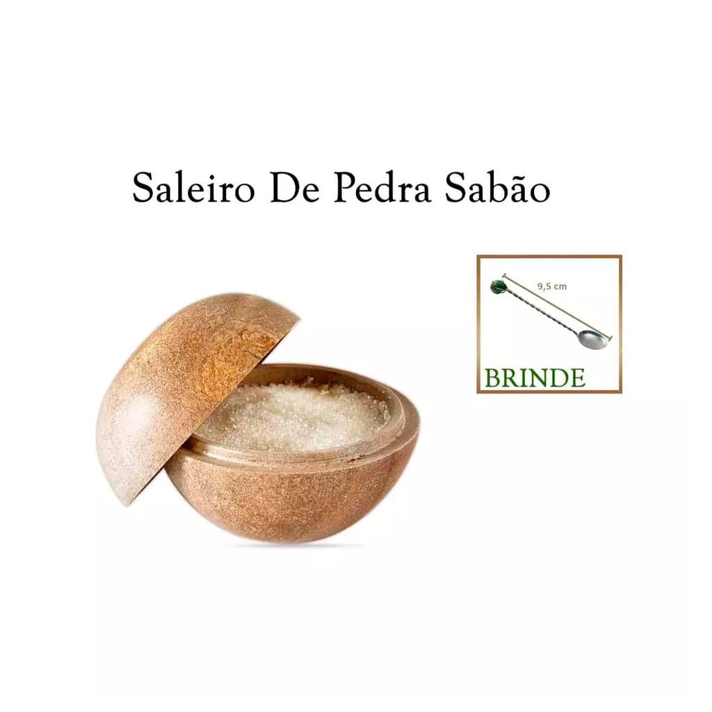 Saleiro de Pedra sabão redondo natural grande mais brinde