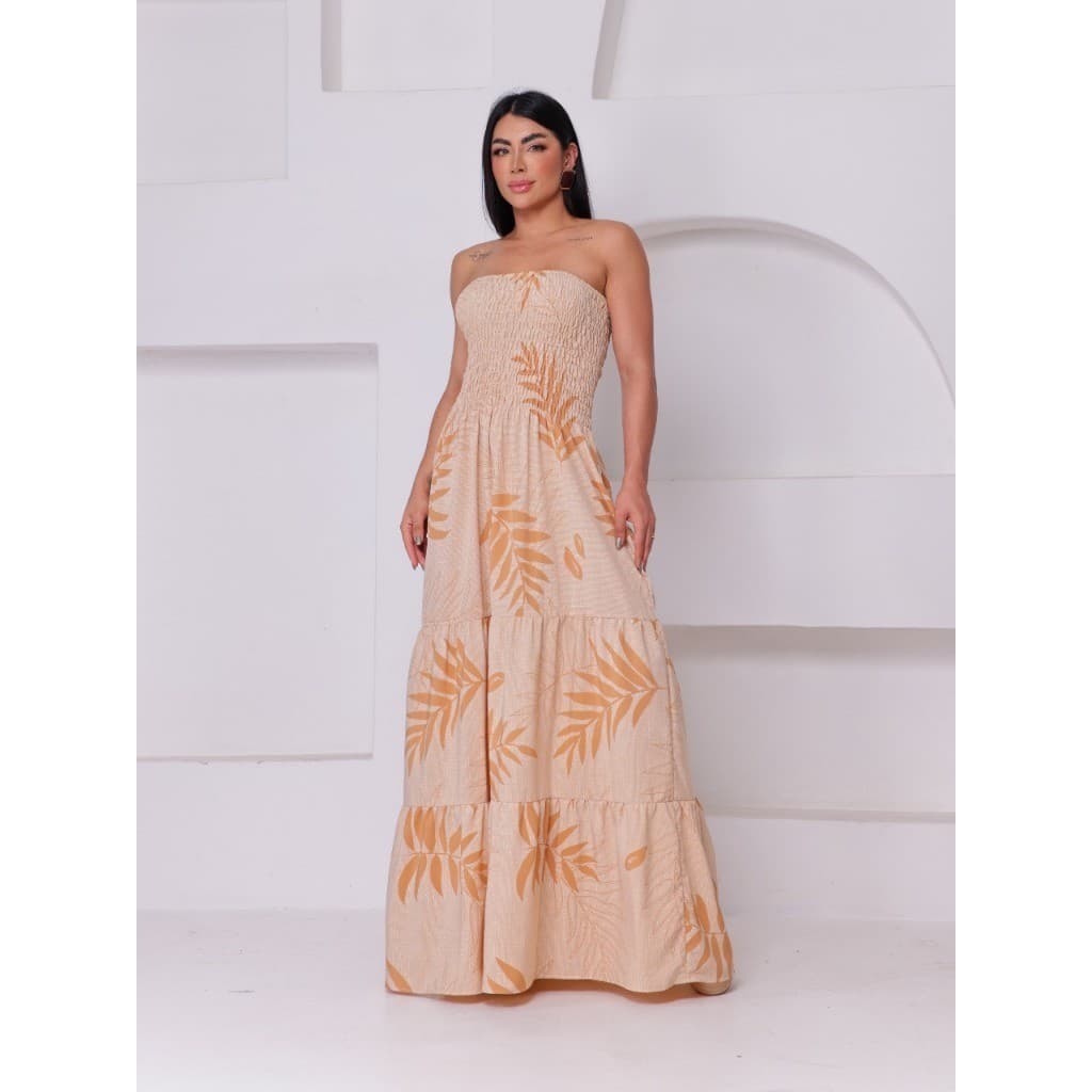 Vestido Feminino Longo  Elastec na Costa  Moda Verão Festa