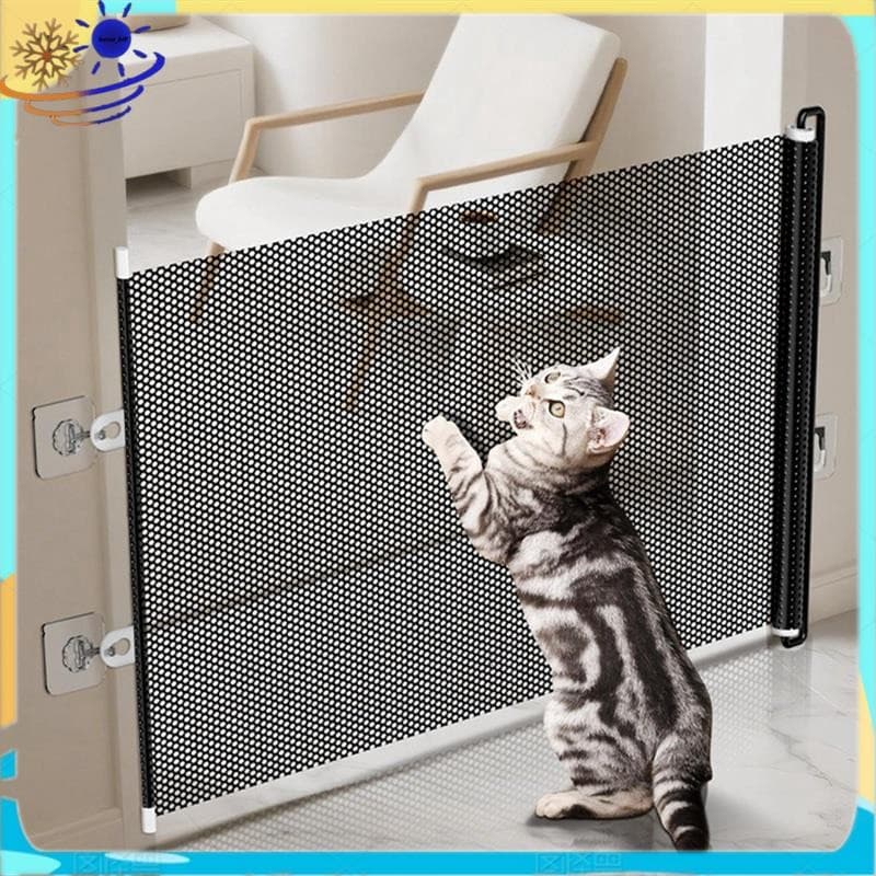 Portão De Segurança Retrátil Para Animais De Estimação , Barreira Bebês , Gatinho Com Faixa Reforçada , Evita De Escada