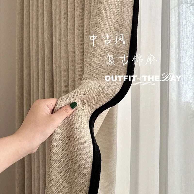Cortinas estilo Medieval francês quarto sala de estar Blackout High-End sentimento 2026 novo estilo leite chá cor algodã