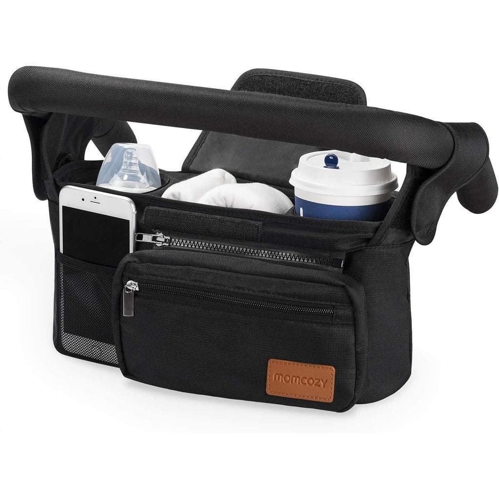 MomcozyUniversalStrollerOrganizerwithInflectionCupHolderDetachablePhoneBag&ShoulderStrap,FitsforStrollerlikeUppababy,Bab