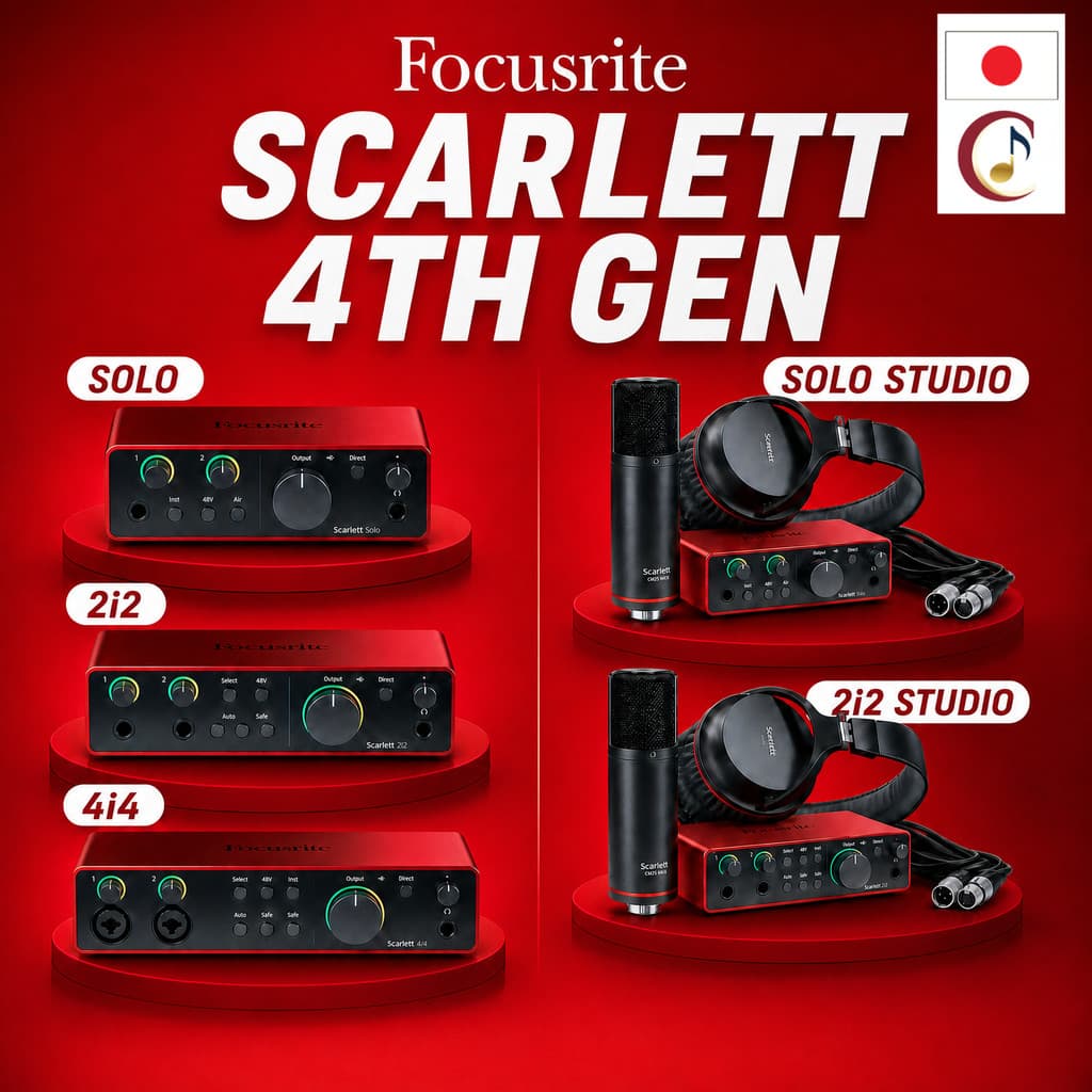 Focusrite Scarlett 4th Gen USB Audio Interface (2i2/4i4) - Studio-Quality Sound for Recording, Songwriting, Streaming &
