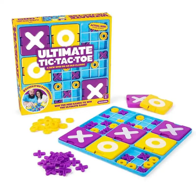 Jogo de Estratégia Familiar Tic Tac Toe Definitivo - 2 Modos de Jogo - Divertido Jogo de Tabuleiro para Crianças e Adult