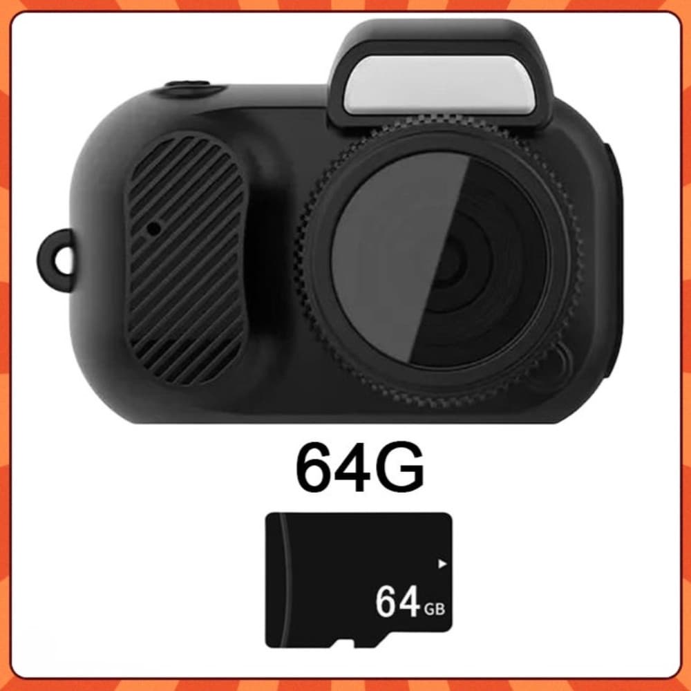 Mini HD Camera With LCD Screen Portable Vintage Small Camcorder Video Recorder + cartão 64GTF