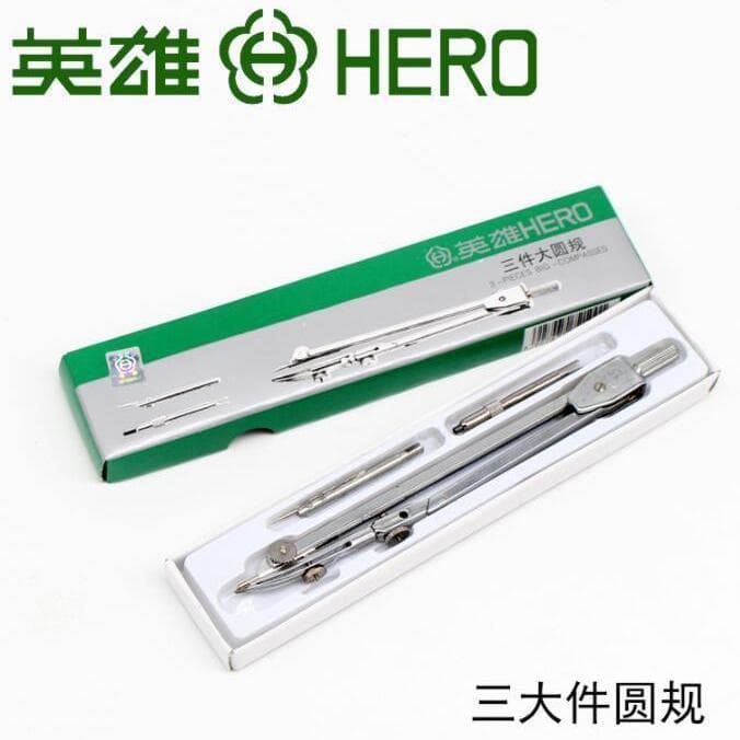 Hero H2101-3 Bússola grande de três peças, três bússolas grandes, conjunto de 3 peças, bússola de desenho