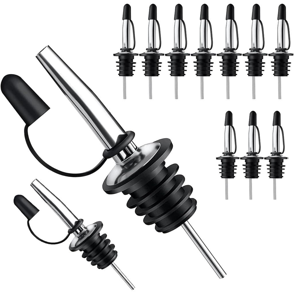 Pafusen - Conjunto de 12 Bicos Dosadores para Bebidas Alcoólicas com Tampas Protetoras - Bicos Dosadores para Álcool, Az