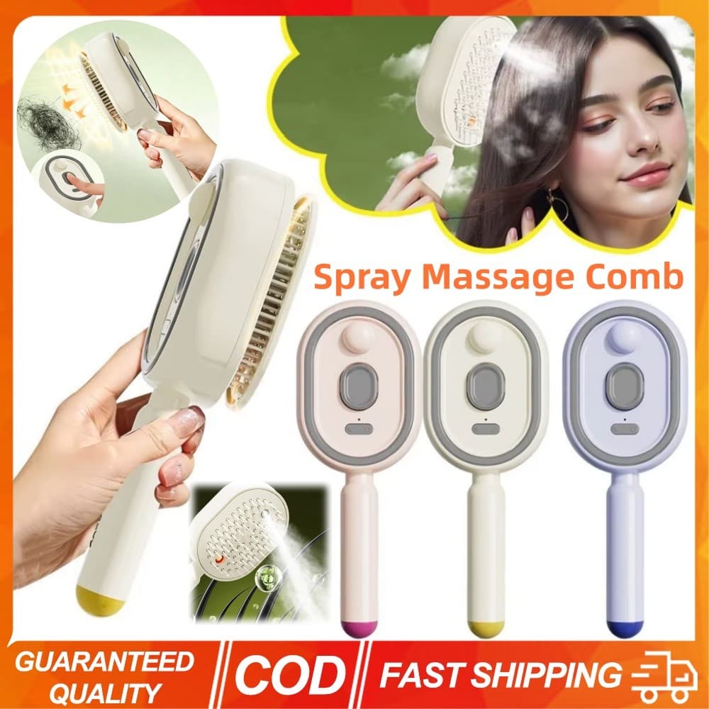 Nova Escova De Cabelo Elétrica A Vapor Spray Massagem Pente Anti-Estático Auto-Limpeza Aplicador De Óleo Meninas Cuidado