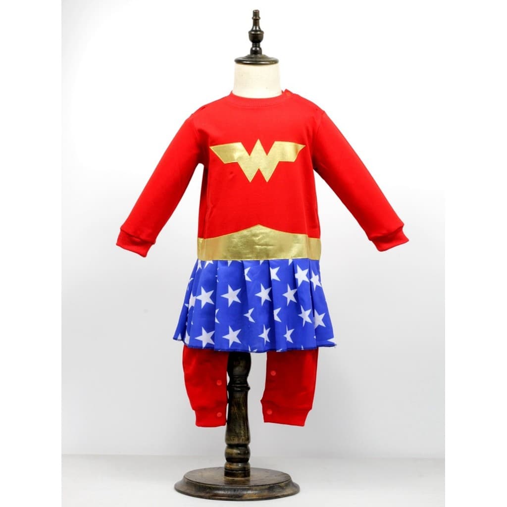 Bebê WonderGirls Traje De Halloween Macacão Vestido toddllers Cosplay