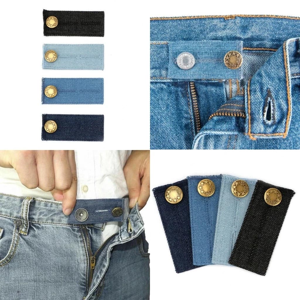 Novo Estilo Kit 4 Extensor De Cintura Calça Jeans Expansor Botão De Ajuste
