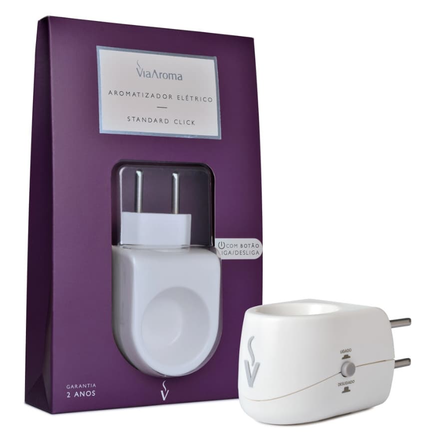 Difusor Aromatizador Eletrico Standard Com Liga e Desliga White Bivolt  Via Aroma