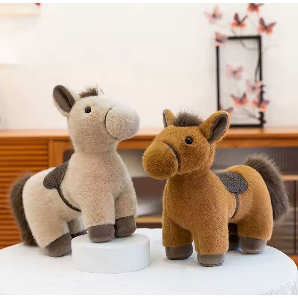 Cavalo de pelúcia premium infantil brinquedo fofo macio decoração presente coleção fazenda cavalinho country luxo