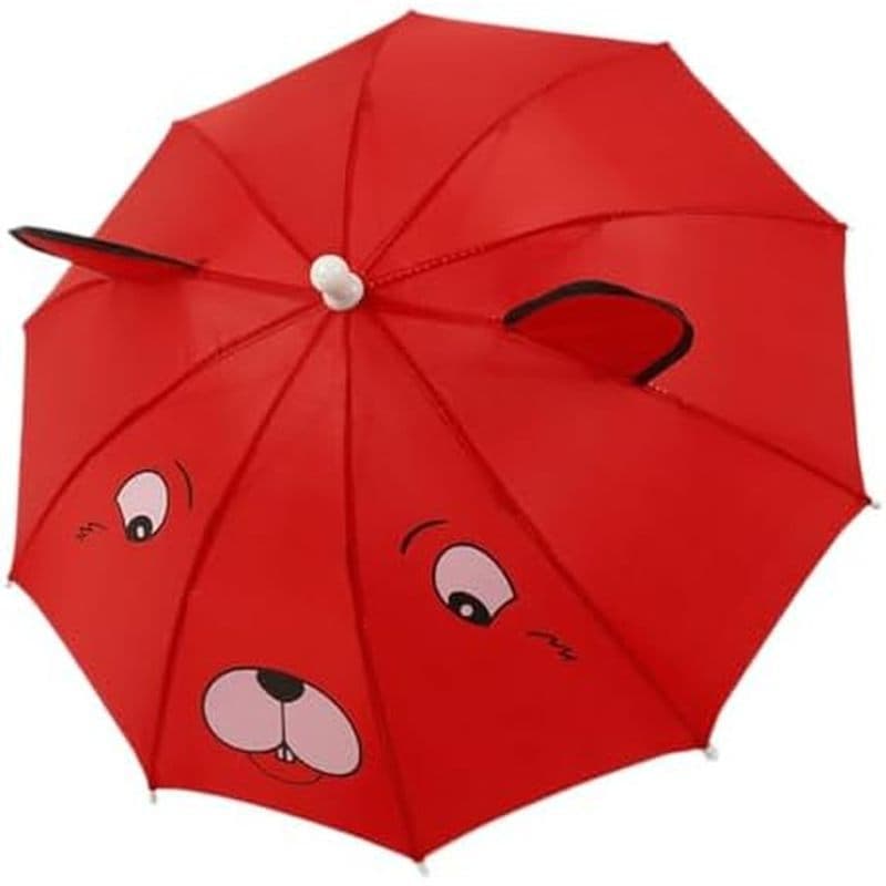 Guarda-Chuva Infantil Dos Desenhos Animados Vara Chuvas Leve 3D Cúpula Animal De Segurança