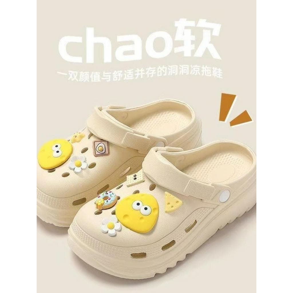 Verão buraco sapatos mulheres chinelos de EVA homens respirável sapatos de praia Baotou chinelos feminino casal Flip-Flo