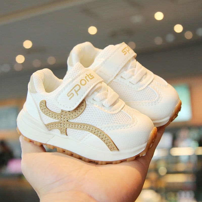 Sapatos esportivos de sola macia para bebês meninos, primavera outono, nova malha respirável, combinando com cores, sapa