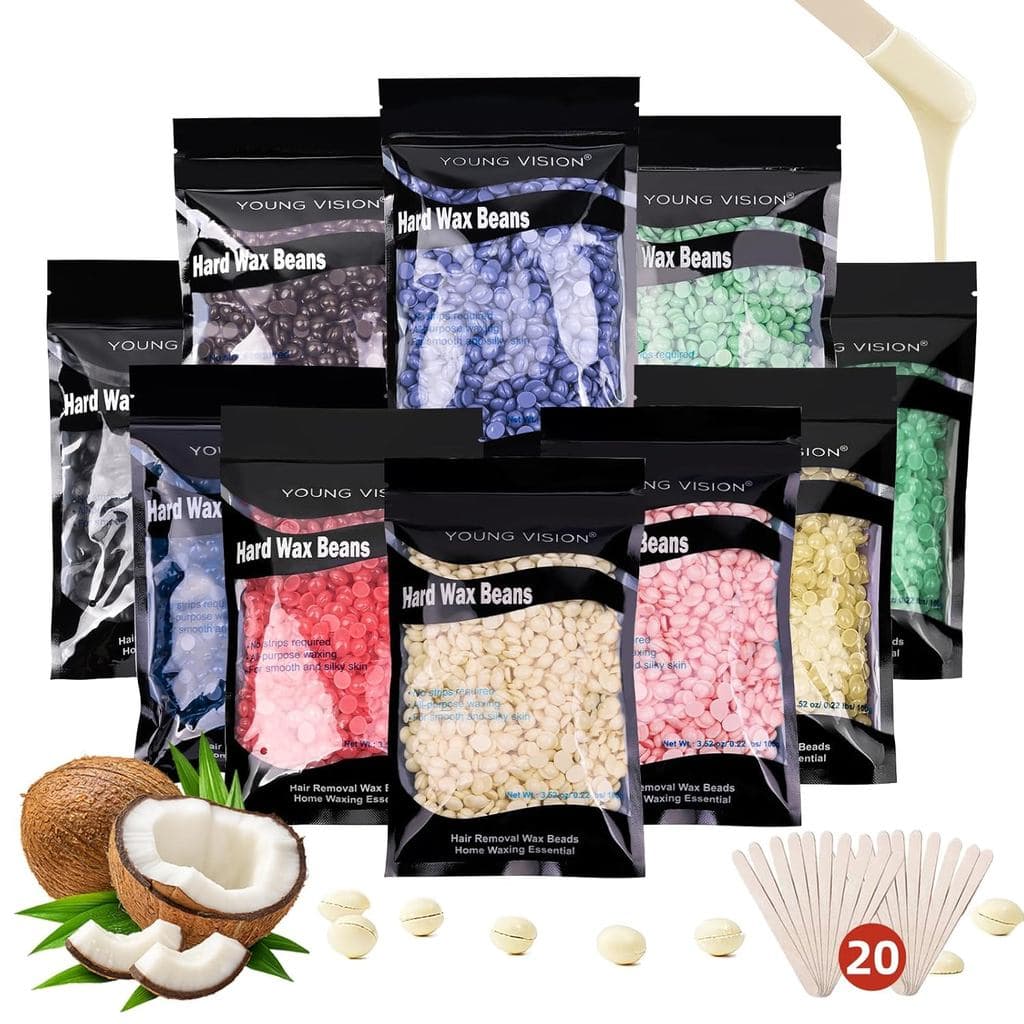 YOUNG VISION Pérolas de Cera Dura para Depilação, 2,2 lbs (aprox. 1,0 kg) 1000 g de pérolas de cera para reposição, adeq