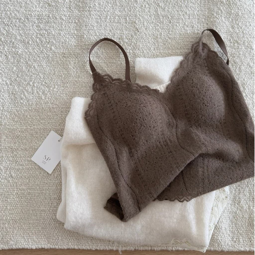 Bactérias de pelúcia seda estilo francês interior bonito volta roupa interior feminina com almofadas no peito mais magro