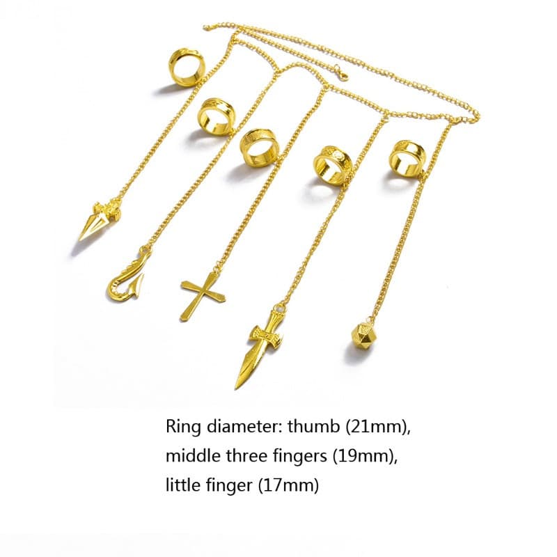 Pulseira Estone Fashion Kurapika Chains Dedos , Anéis Para Homens , , Meninos E Meninas