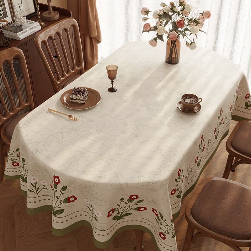 Toalha de mesa vintage estilo francês, à prova d'água e resistente a óleo, sem necessidade de lavagem, modelo novo de 20