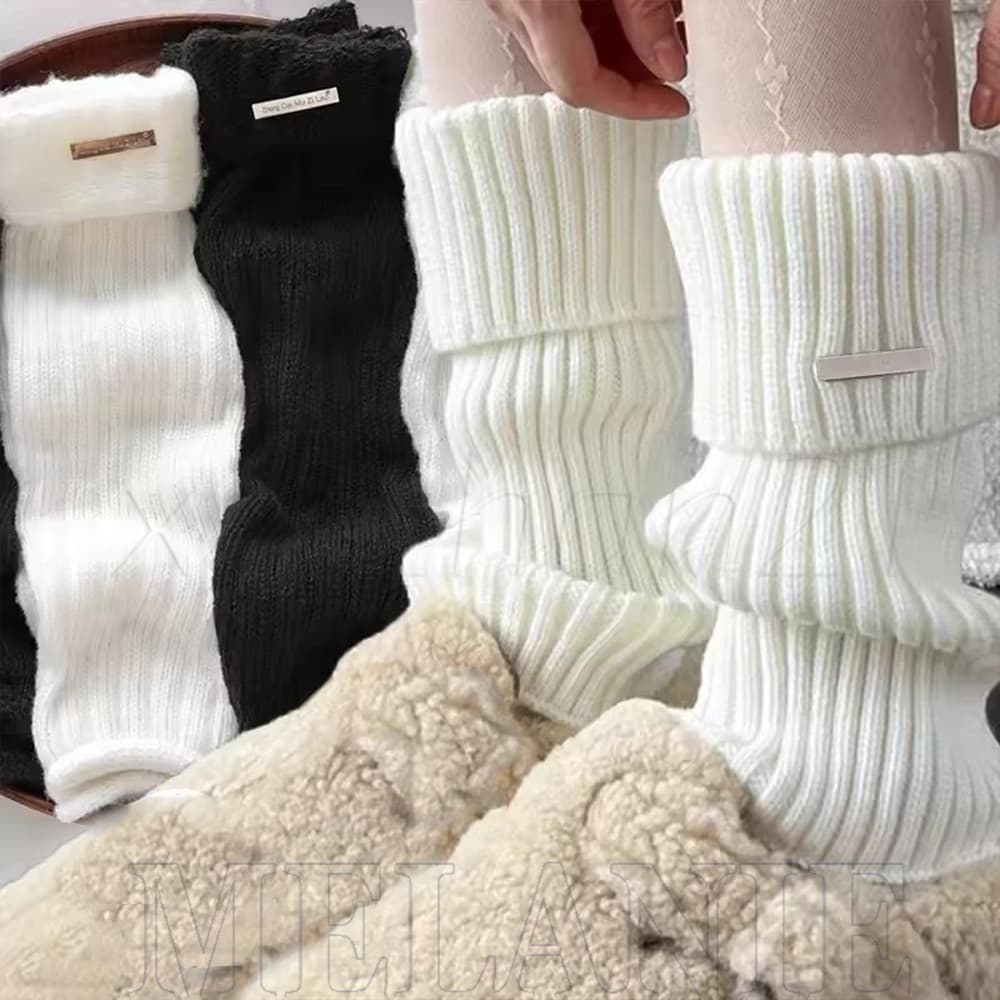 [Novo] Legging Diária Casual Para Panturrilha – Japonesa Doce Fofa Y2k Polainas Femininas De Cor Sólida Lolita Punhos De