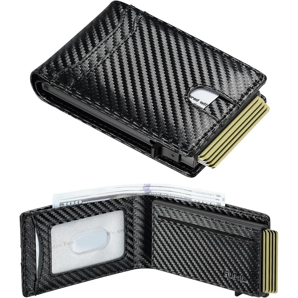 Carteira Furid Slim para Homens: Carteira Inteligente - Carteira Minimalista com Proteção RFID e Janela para Identificaç