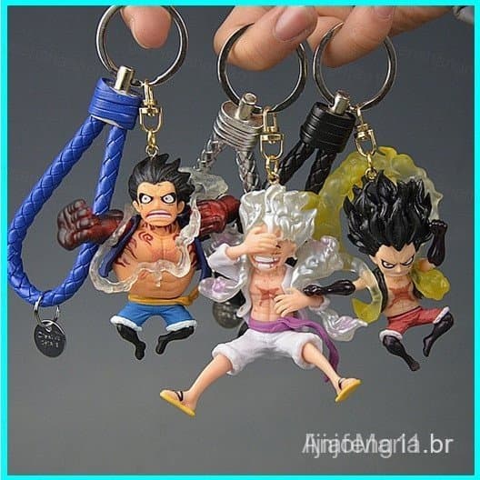 Flip ONE PIECE Figura Doll Keychain Chaveiro PVC Anime Modelo Brinquedos Luffy Zoro Sanji Porta-Chaves Pingente Carro Pr