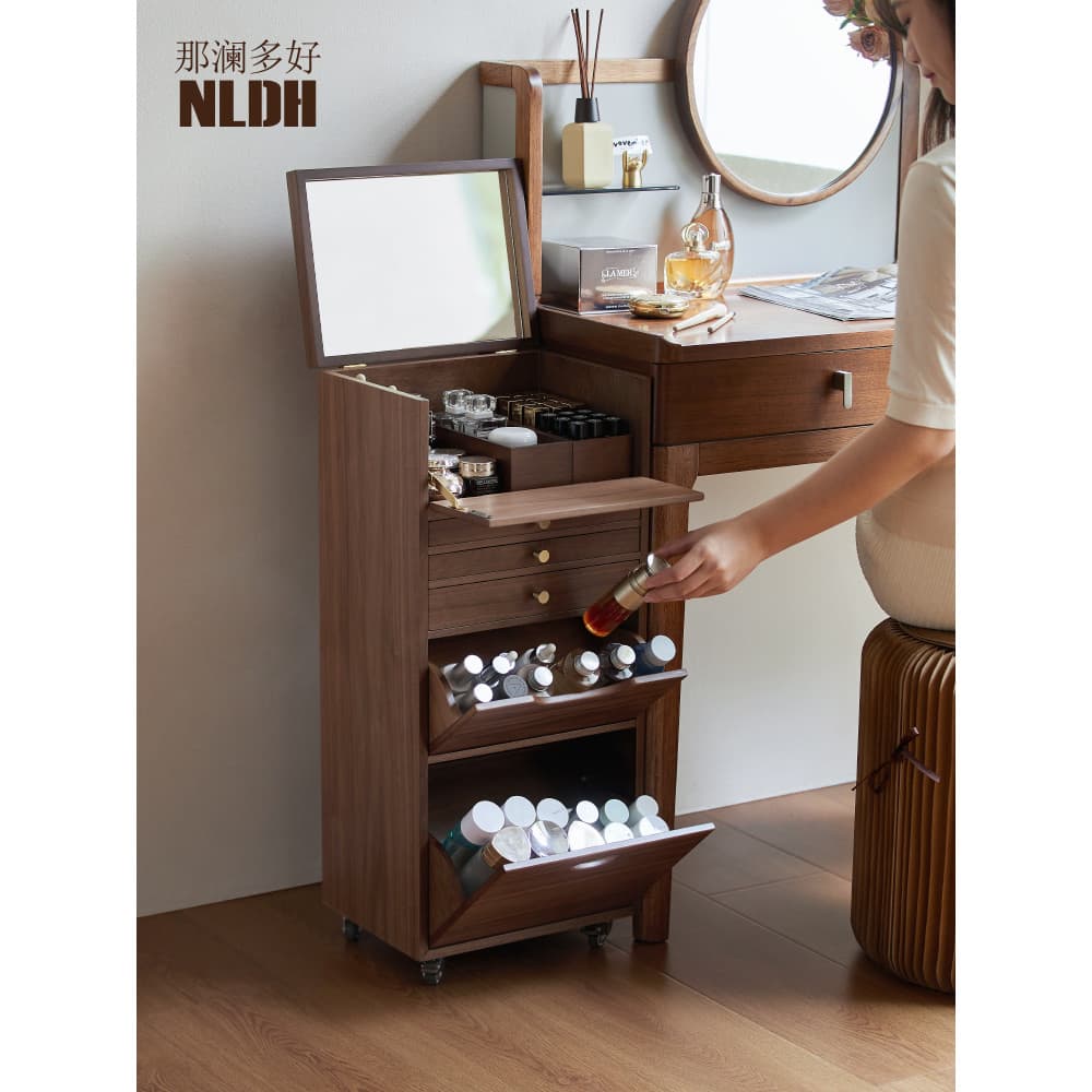 Retro Multi-camada de armazenamento de maquiagem colar pulseira caixa de jóias quarto vestiário removível do chão ao tet