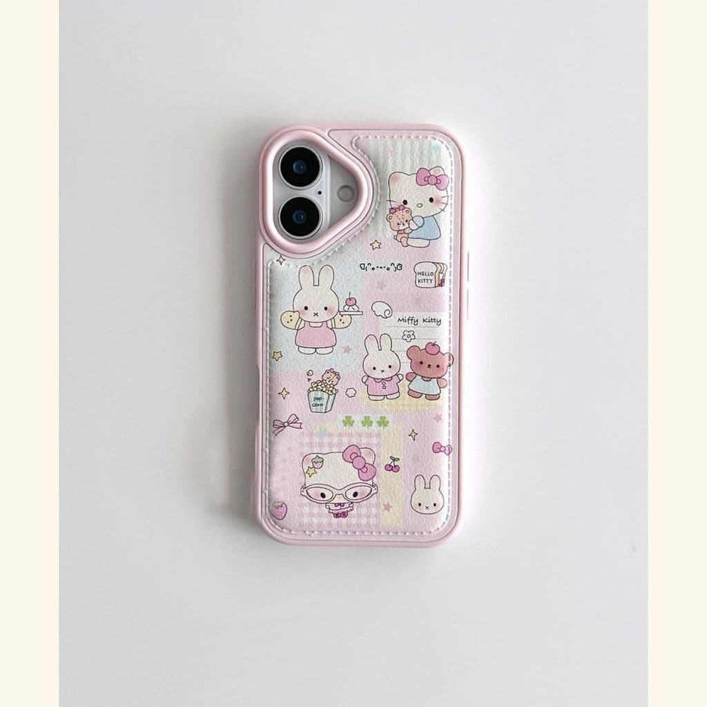 Textura rosa urso coelho adequado para Apple 17/16/15/14/13 caso de telefone 12 menina coração 11 tambor textura de cour