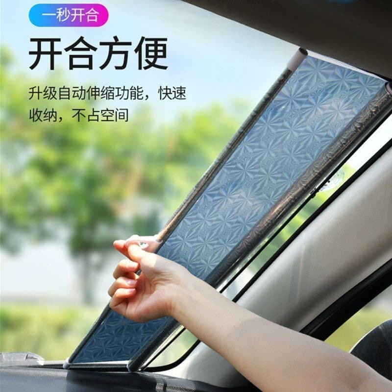 Pára-sol do carro protetor solar isolamento térmico persianas de rolo automático pára-sol carro automático retrátil sol