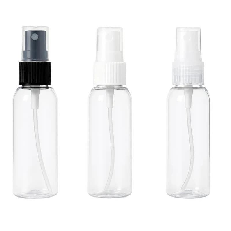 50 Frascos Pet 60 Ml Cilíndrico Válvula Spray Para Perfumes