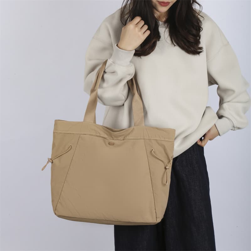 Japonês leve ins estilo Commuter cor sólida saco de pano grande capacidade dupla camada de um ombro sacola simples All-