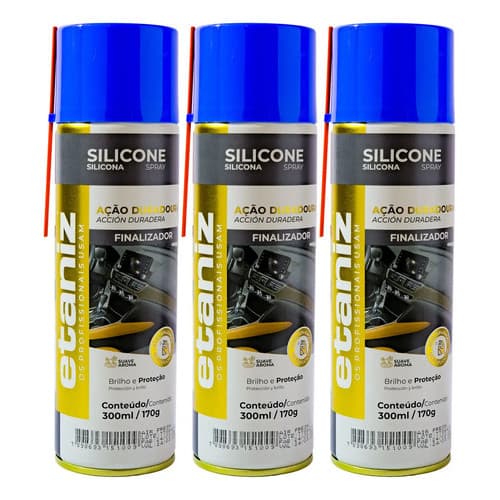Kit 3 Silicone para balão plasticos borrachas Spray Etaniz 300ml Aroma Air Fresh