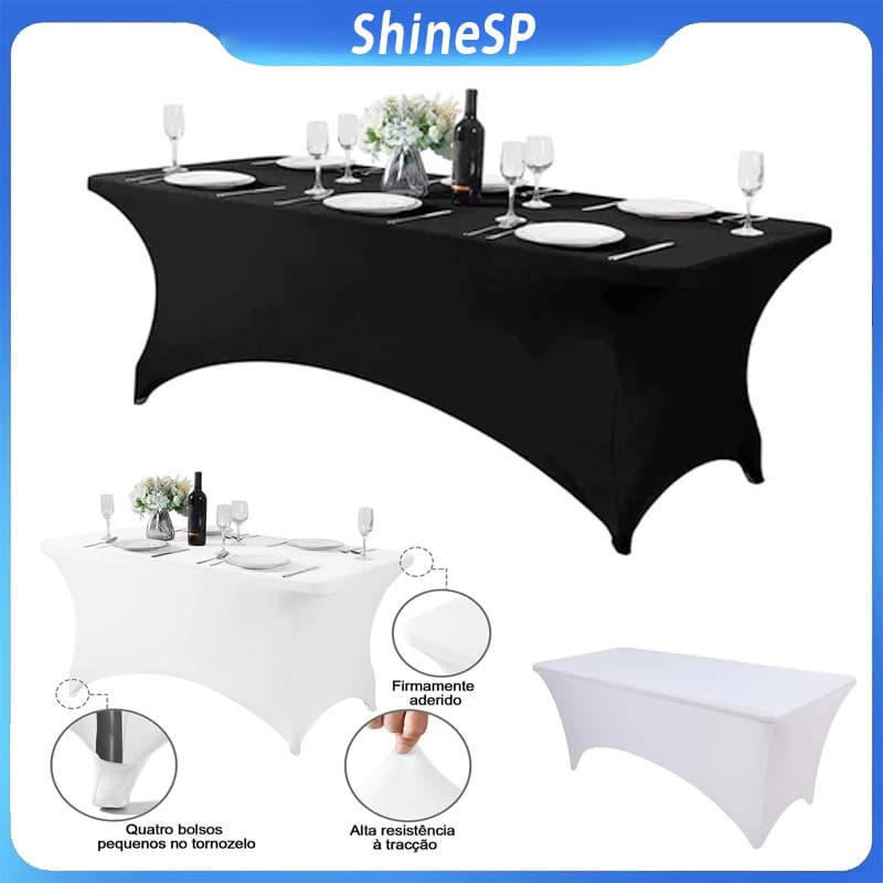 Toalha De Mesa Elástica Retangular Oxford De 1.83 m 0UOR
