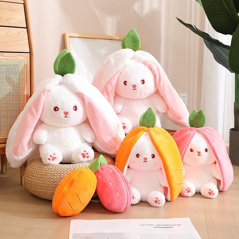 Morango Transformado Em Coelho Boneca De Pelúcia De Frutas Pequena Branco Adorável Presente De Páscoa