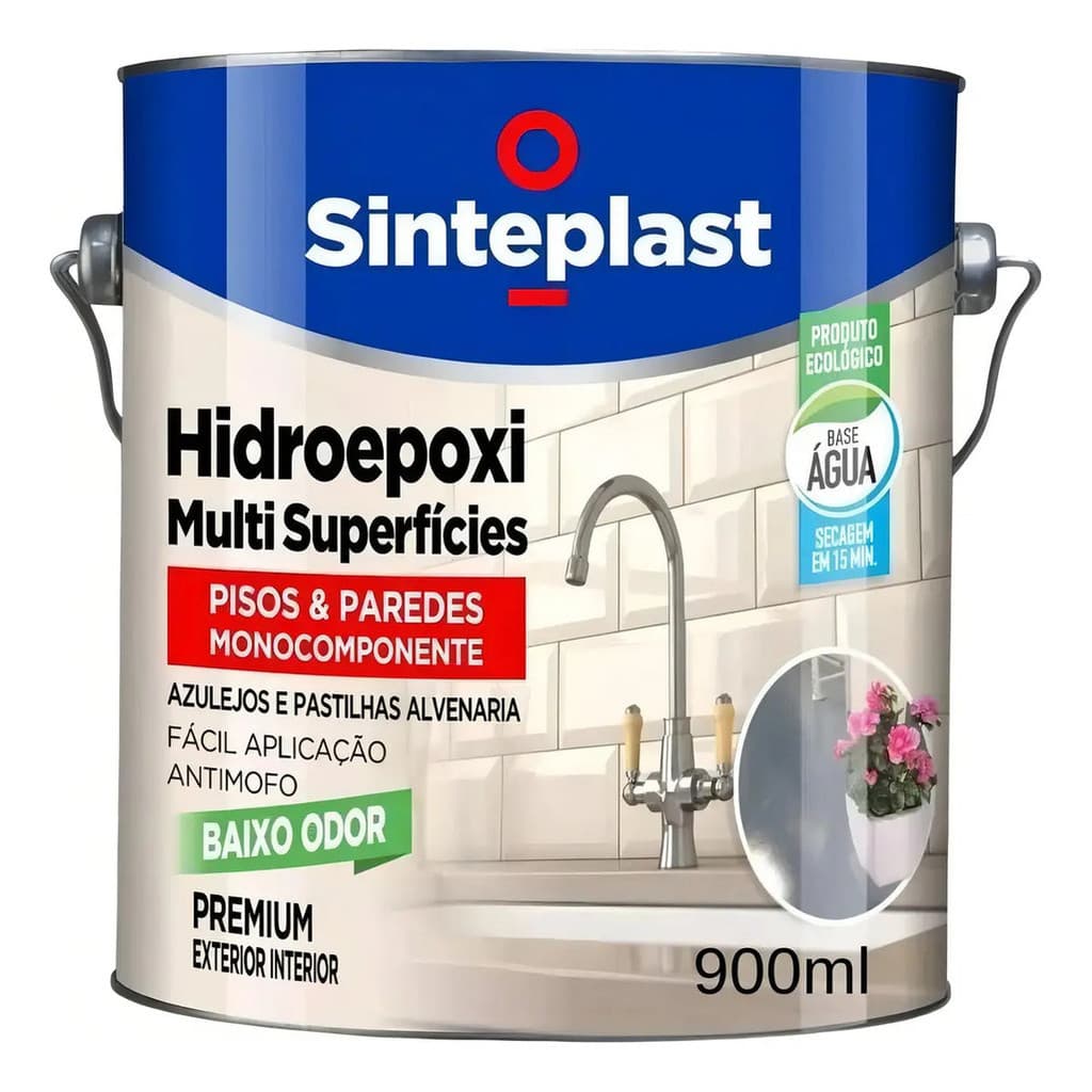 Tinta Epóxi Base Água Sinteplast Brilhante Elefante 900ml Para Piso Azulejo Parede Metal