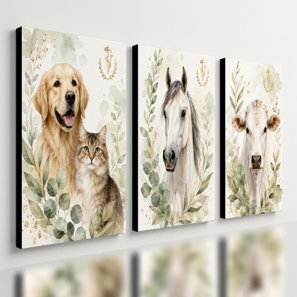 Kit3 Quadro Decorativo Medicina Veterinária Clínica Pet e5